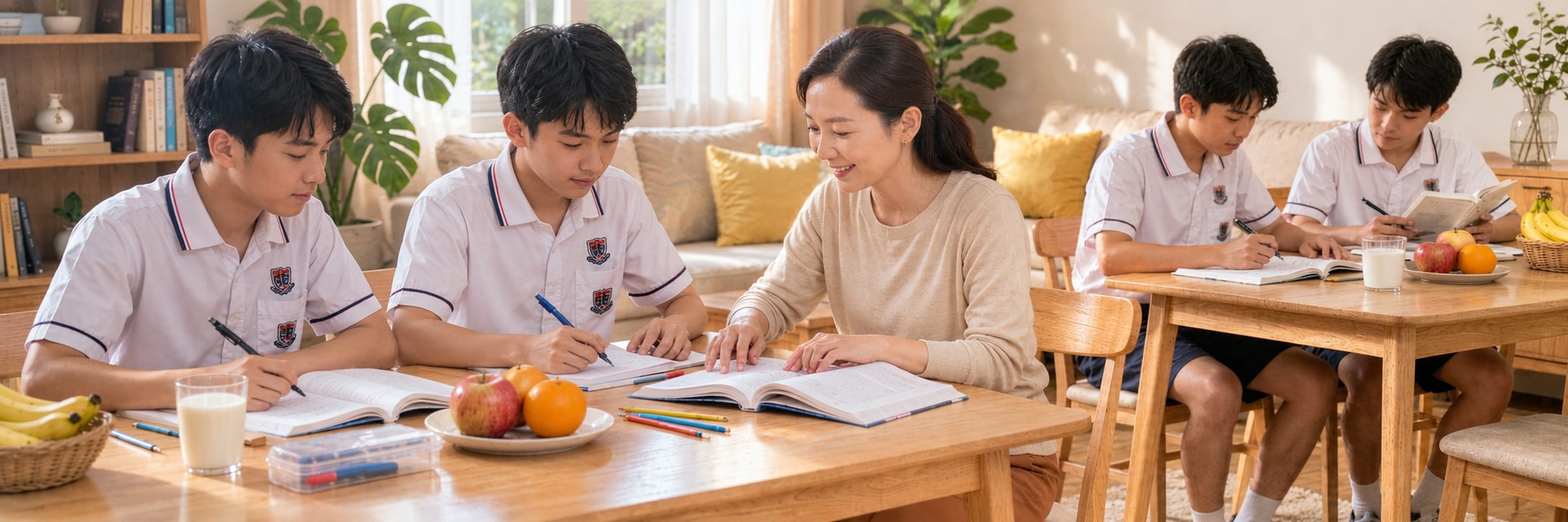 启程海外托管之家 客厅与孩子们在一起的温暖实拍